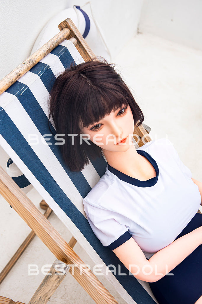 US Stock - RIDMII 163cm Momo Unique Design Short Hair Medium Boobs Sex Doll Silicone Head TPE Body Realistic Love Doll