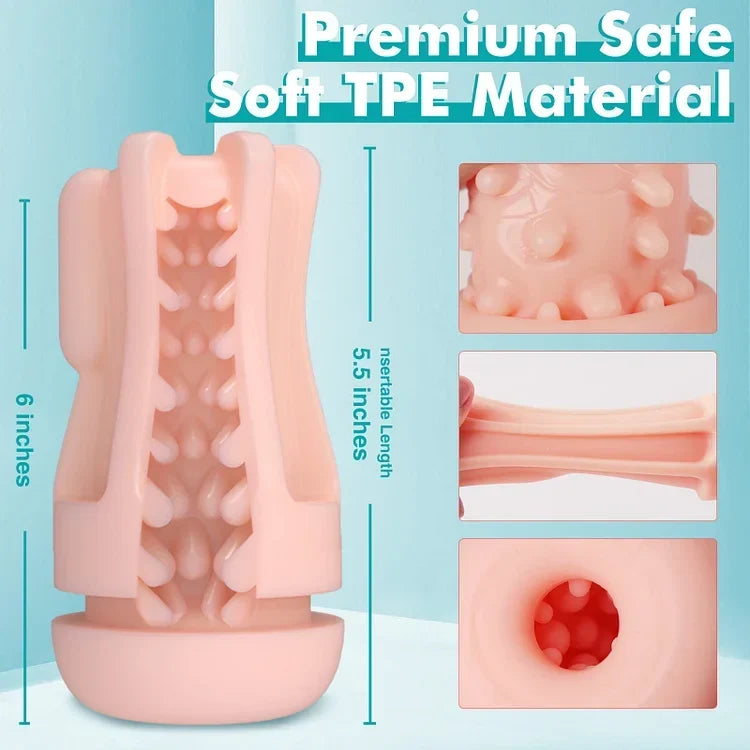 Automatic Sucking Male Masturbators - Upgraded 7 Vibration & Suction Hands Free Pocket Pussy Male Stroker